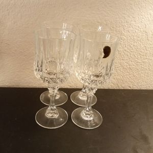 EXQUISITE NEW Cristal D Arques Longchamp France 6" Crystal Goblets Set of 4